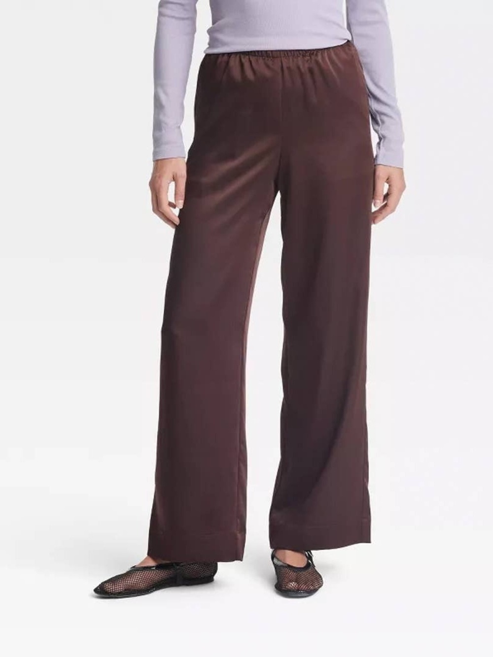 A New Day Mid Rise Satin Pull On Pants